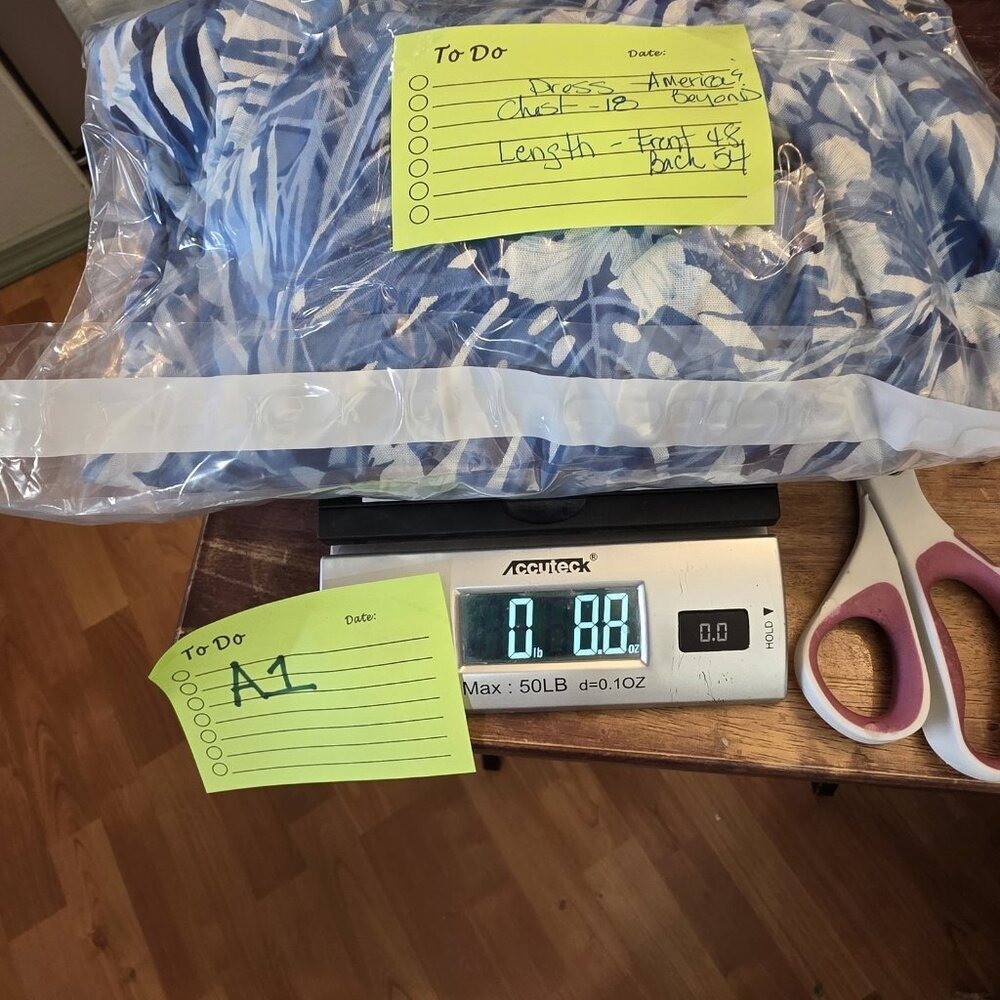 America & Beyond Blue Tropical Maxi Dress Boho Resort Vacation Flowy Beach XL - Picture 15 of 15